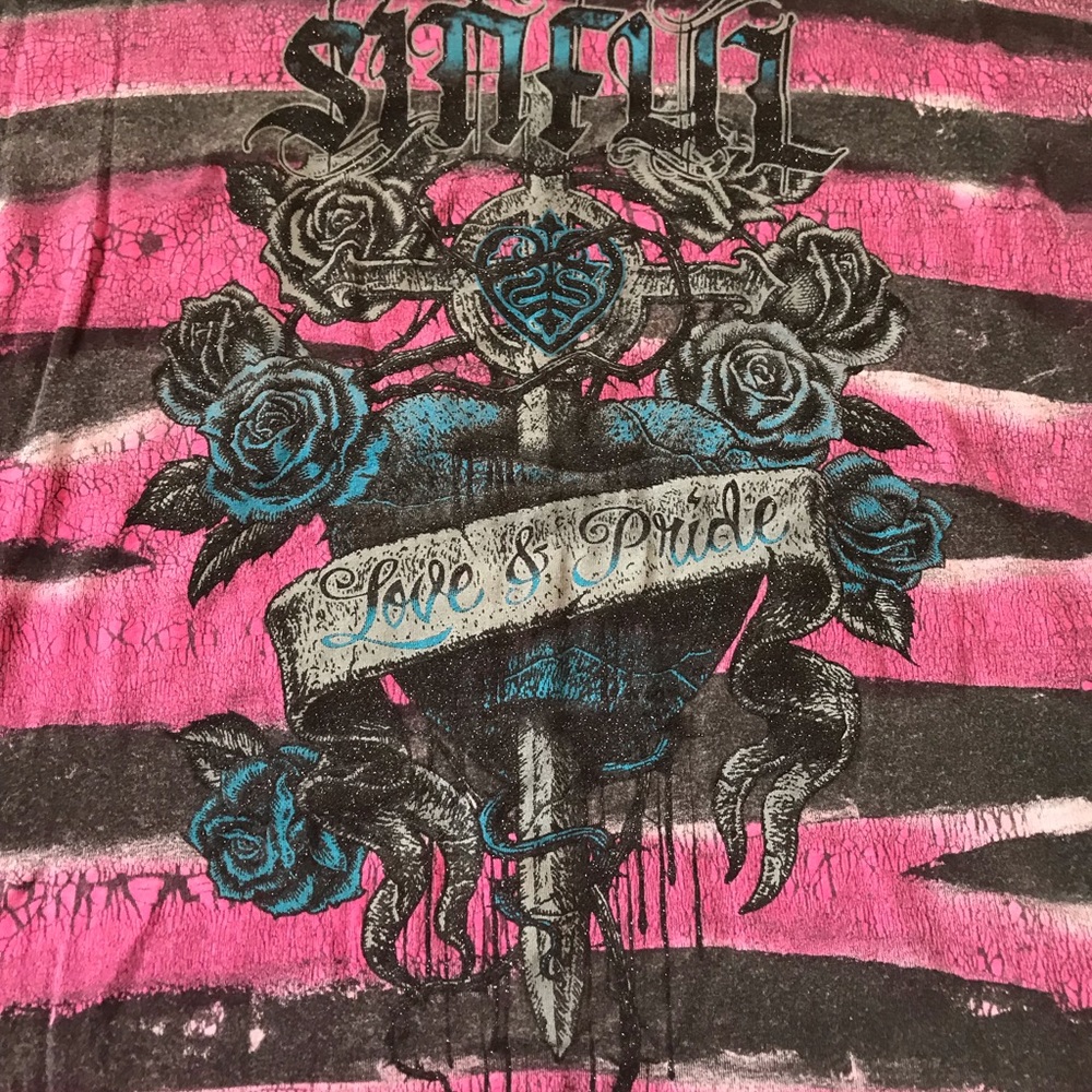 Sinful by Affliction Top Shirt Small NWT - Picture 2 of 3